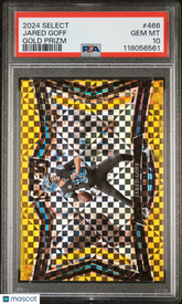 2024 Panini Select Jared Goff #466 Gold Prizm #10/10 PSA 10 Lions POP 1